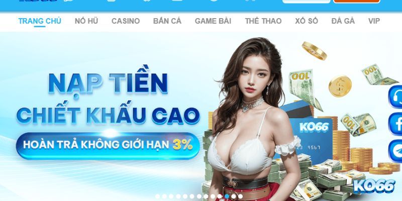 Nắm rõ một số hình thức nạp tiền Ko66 chi tiết